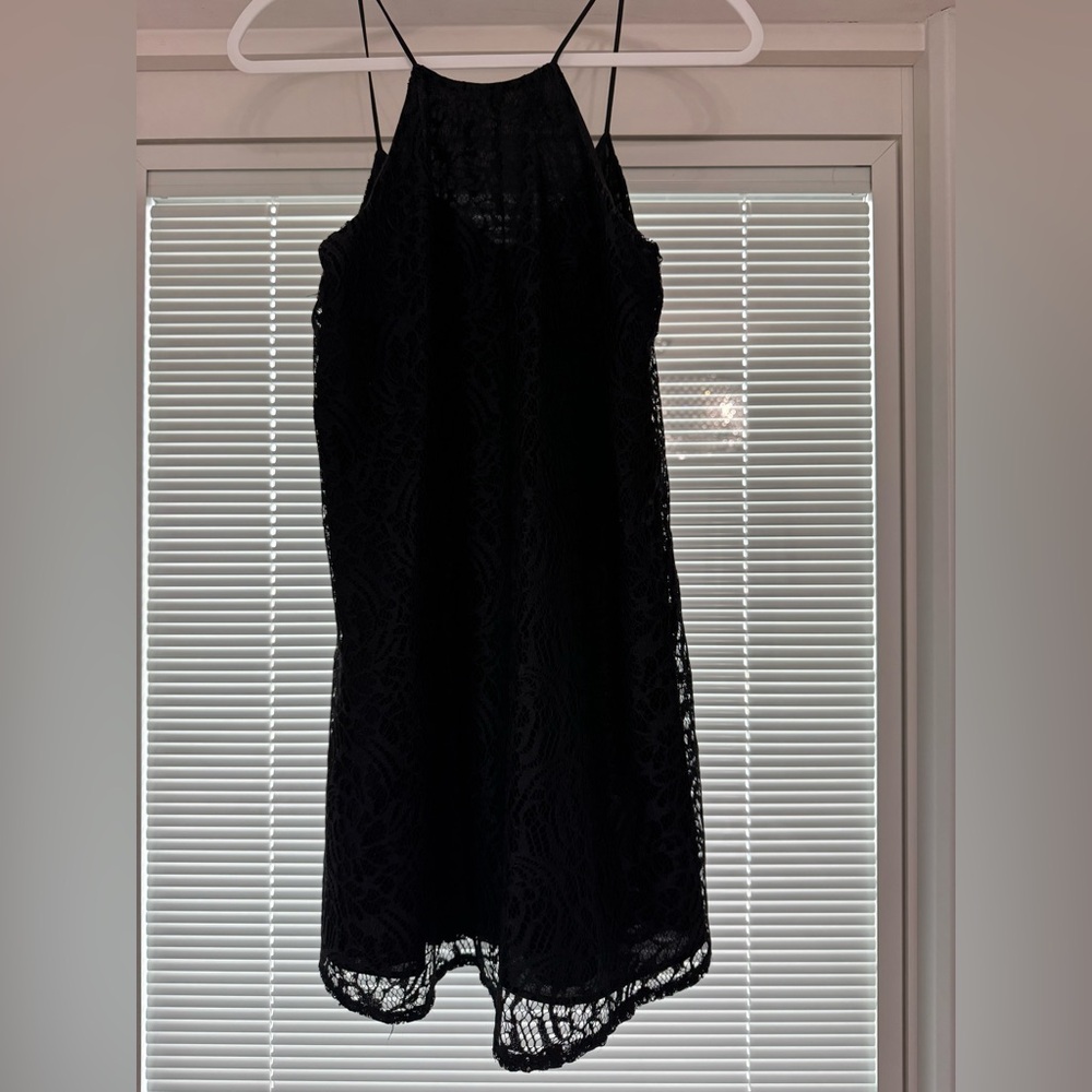 Zara Black Backless Lace Dress